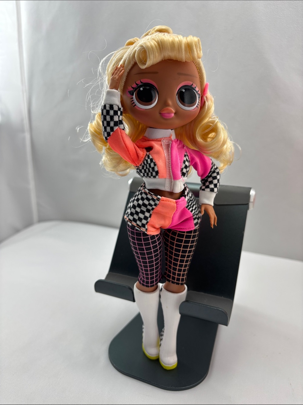 L.O.L. Surprise! Light Speed OMG Doll in Pink, Coral & Black Checkerboard #029